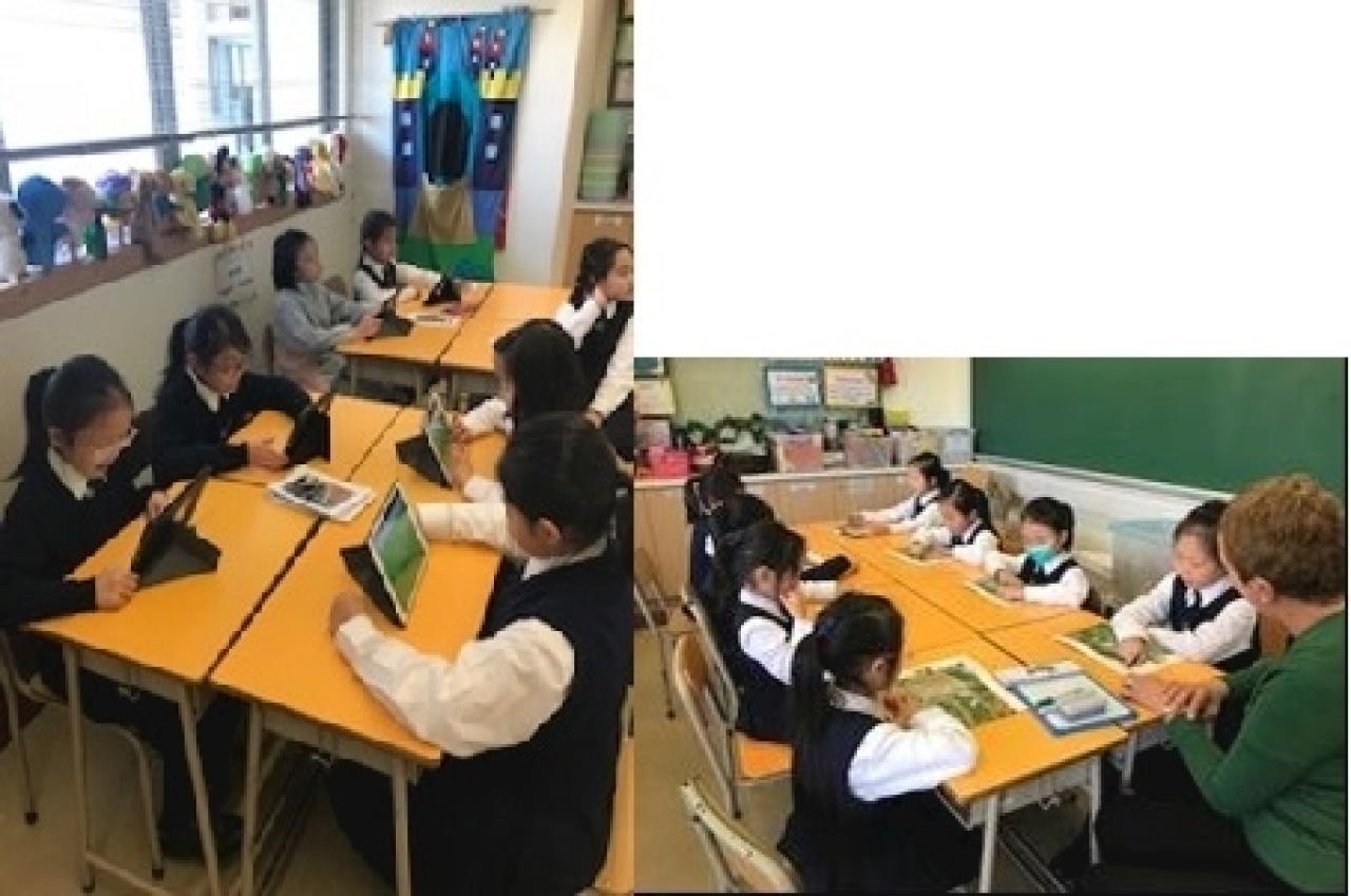 Students using Kahoot in the lessons with the NET